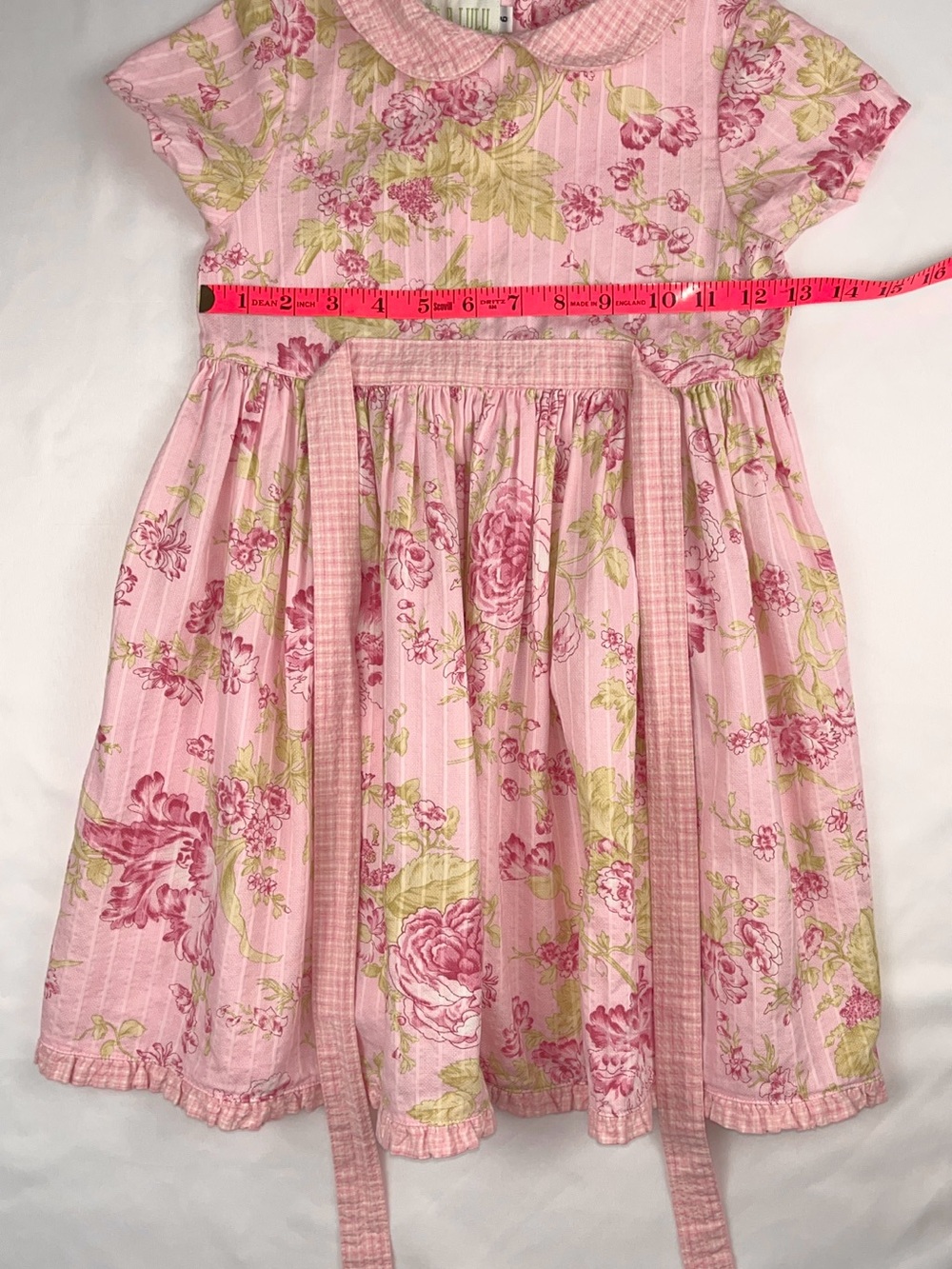 Baby Lulu 1990s Vintage Pink Floral Cotton Dress Size 6 - Picture 7 of 13